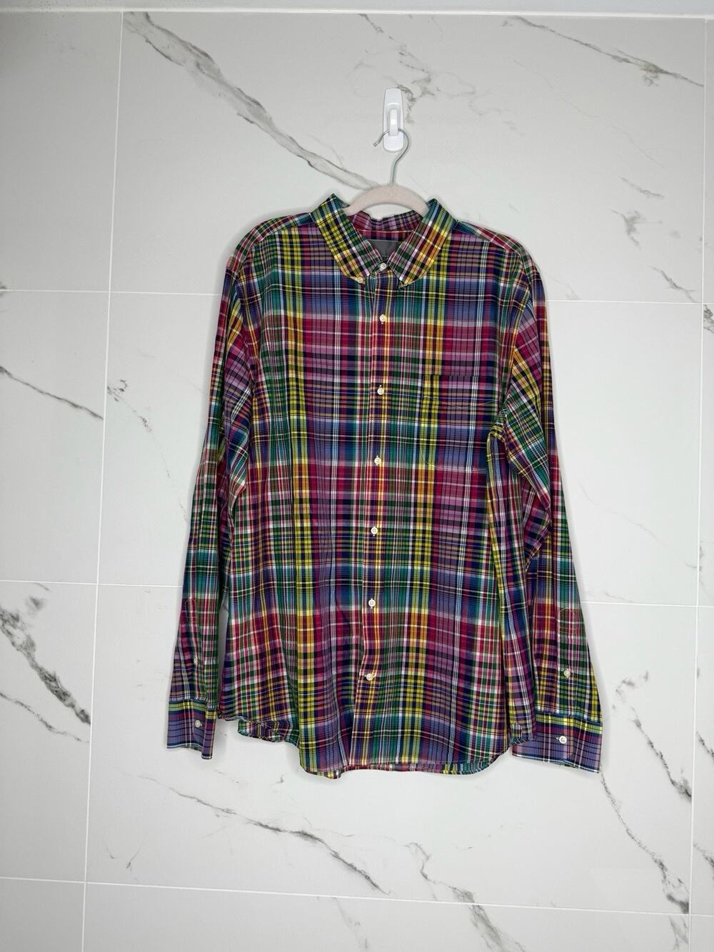 NWT Vince Button-Up Men's Long Sleeve Mix Plaid Color Kilgore Trout XXL Cotton